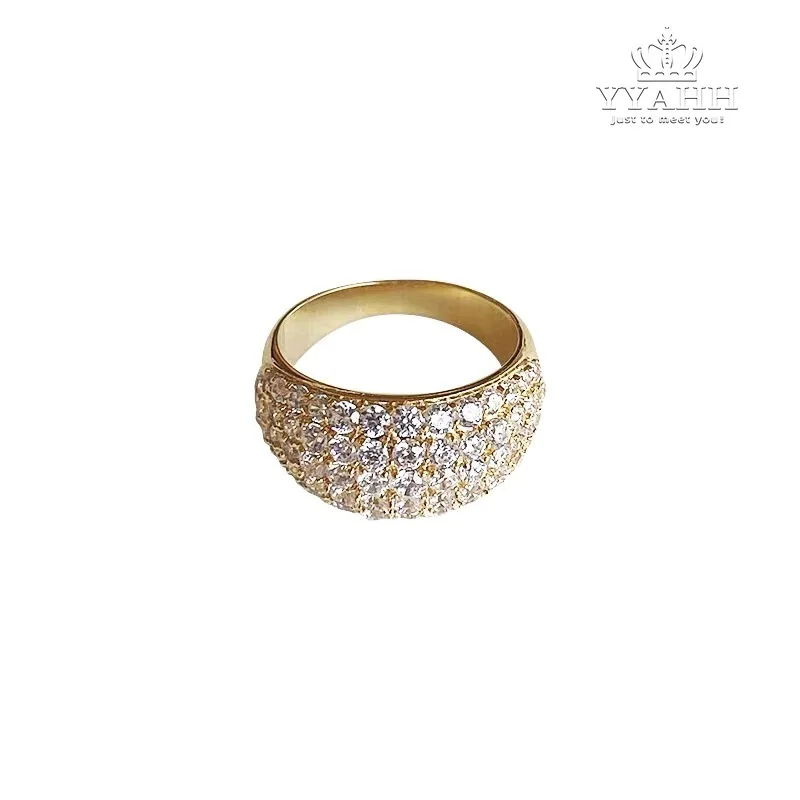 

Hot Style Original Pure Hand Inlay Stereo Resplendent Resplendent Retro Fashion Ring Female