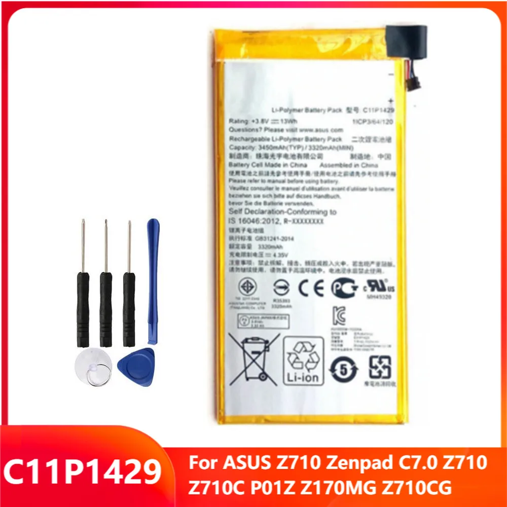 

Оригинальный сменный аккумулятор для телефона C11P1429 для ASUS Z710 Zenpad C7.0 Z710 Z710C P01Z Z170MG Z710CG, аккумуляторные батареи 3450 мАч