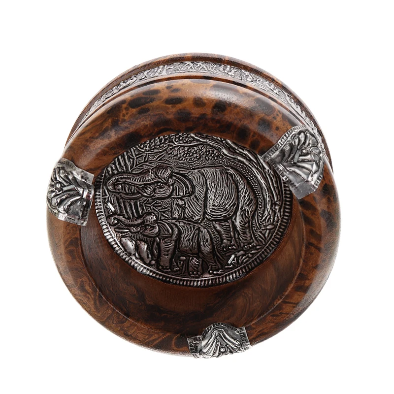 4 дюймовая деревянная пепельница поднос для курения круглый золы держатель