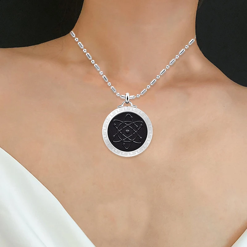 Ebuty Newest Steel Pendant Metal Men Necklace Lava Jewelry Magnetic Health Charms High Quality Gift Box