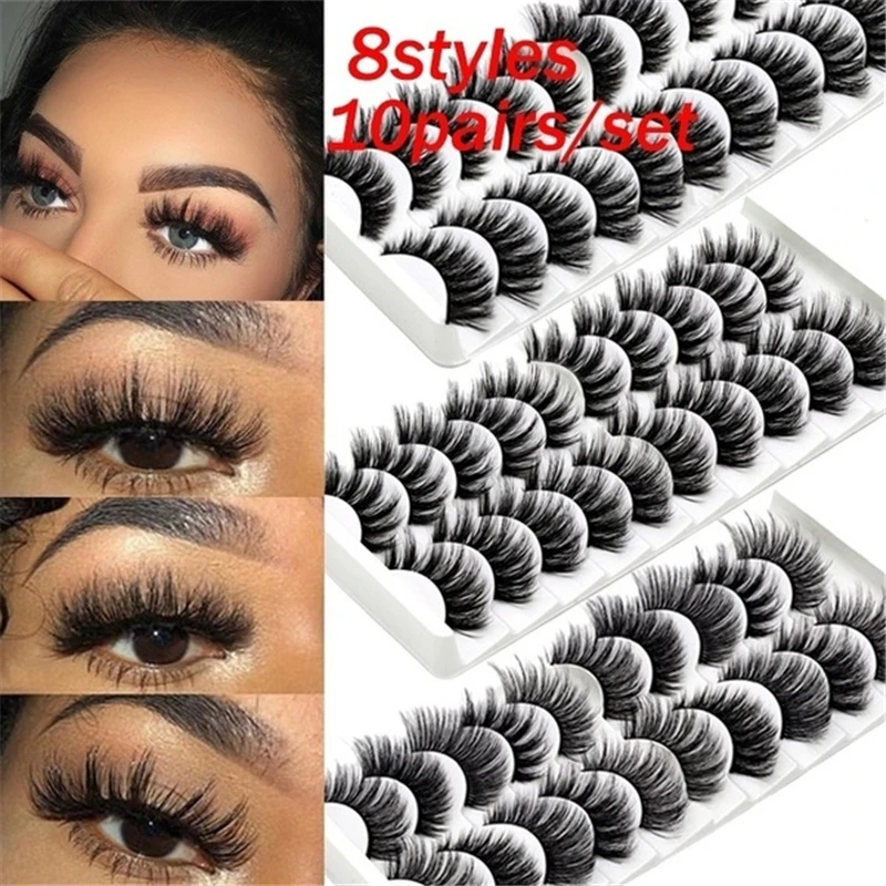 10 пар норковых ресниц натуральные накладные ресницы драматический объем Макияж