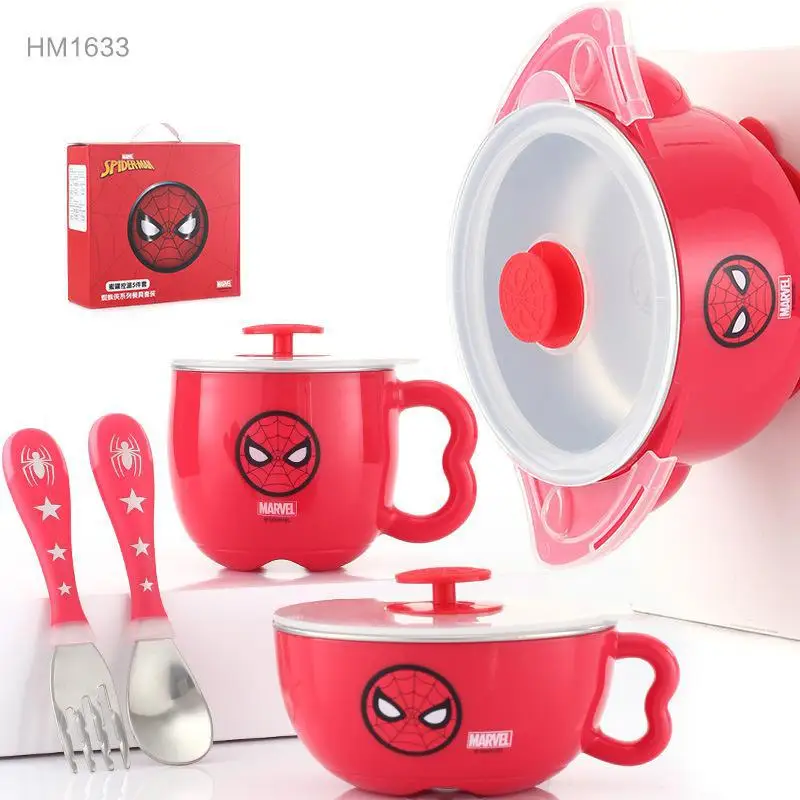 

Оригинальная детская посуда Disney из нержавеющей стали, детская посуда с наполнением водой, Детские гаджеты, набор для кормления ребенка Hm-1633