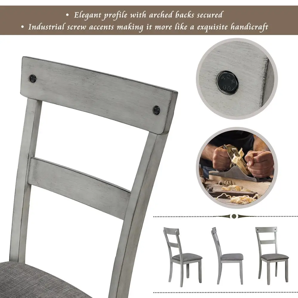 

5 Piece Kitchen Furniture 4 Chairs Industrial Wooden Dining Table Set Restaurant Table Furniture