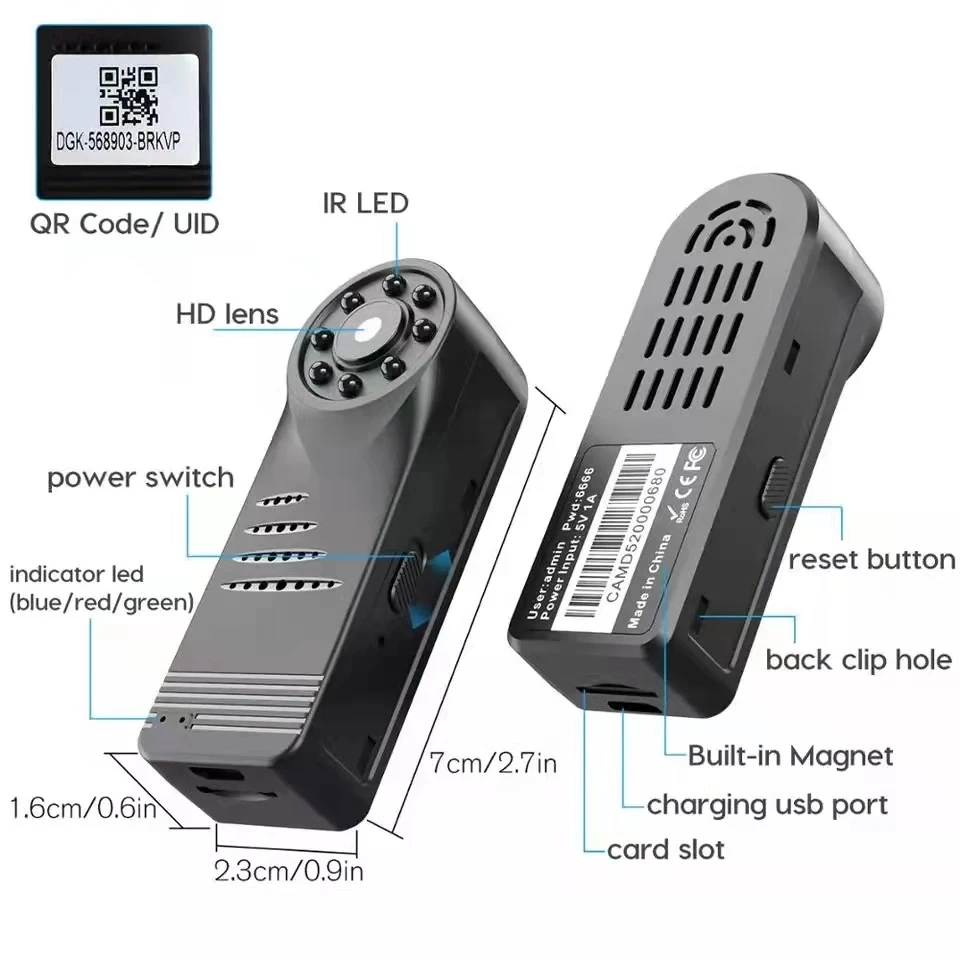 Мини-камера D5 Wi-Fi Портативная с поддержкой HD Full 4K | Электроника