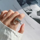 Женское Винтажное кольцо в стиле ретро, регулируемое кольцо в виде планеты