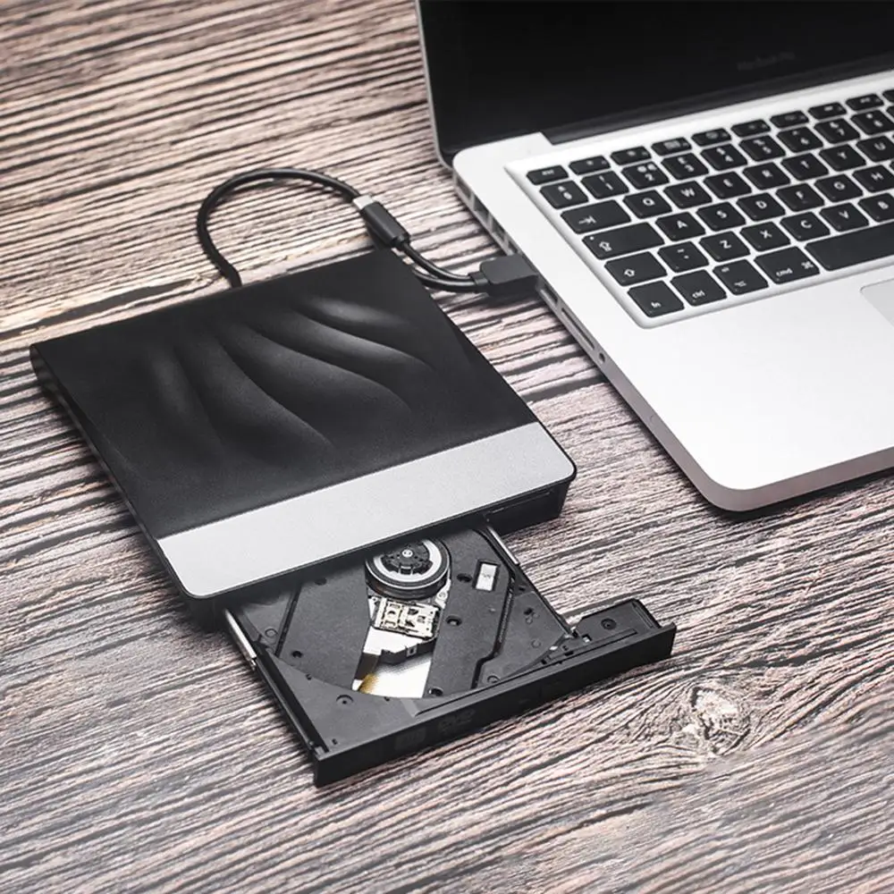

External DVD Drive USB 3.0/USB-C Portable CD/DVD Player Burner for Laptop PC Windows XP/7/8, Mac OS