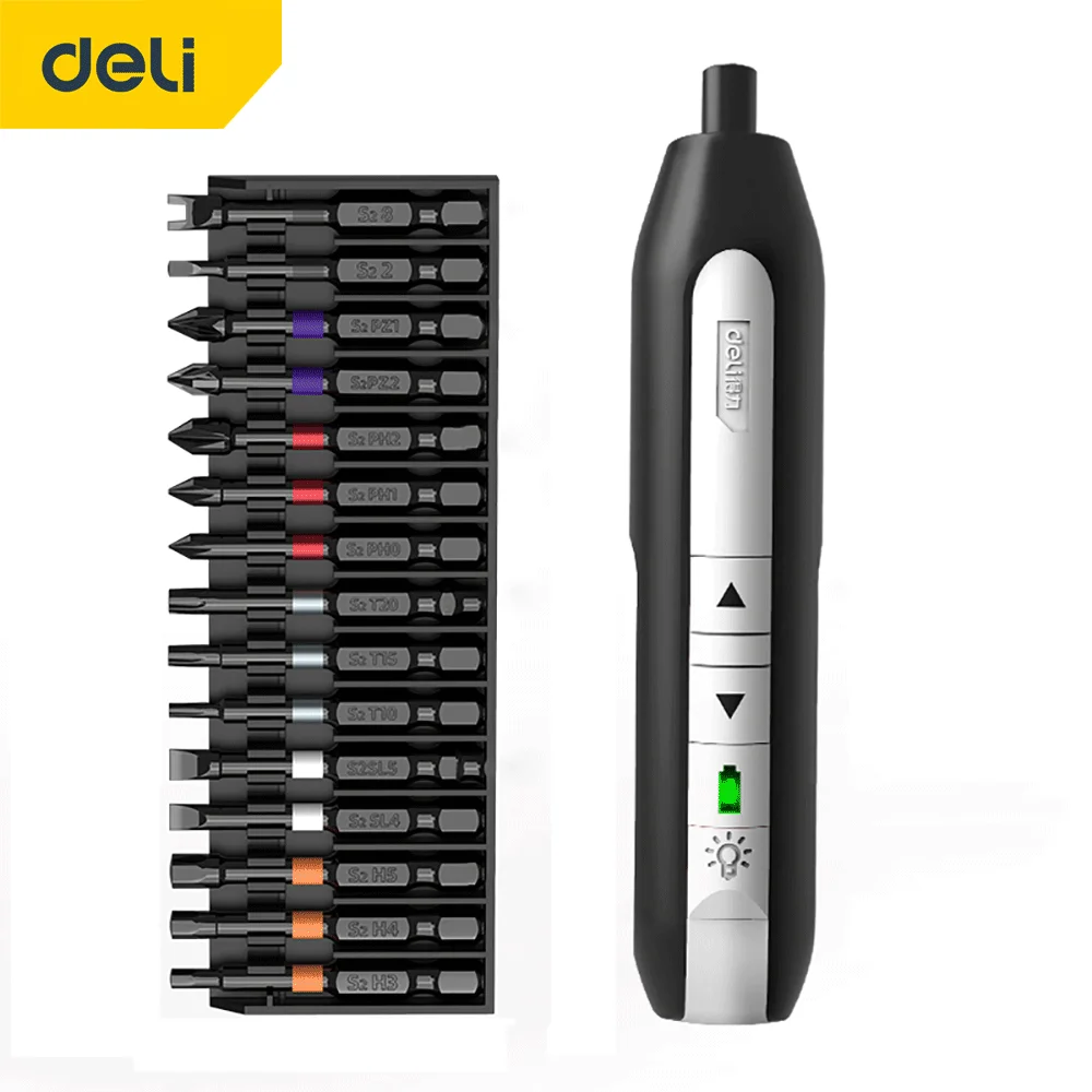 

DELI 3.6V Electric Screwdriver Set Precision Screwdriver Bit Small Electronic Household Electric Screwdriver Usb Charging Handle