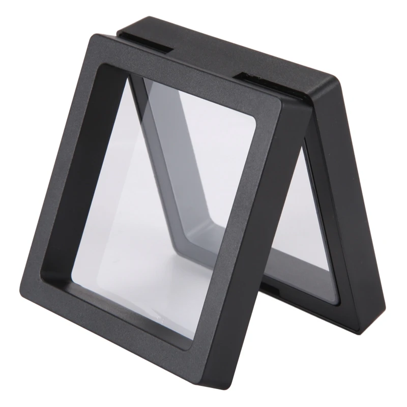 Coin Display Box - Set Of 30 3D Floating Frame Holder with Stands for Challenge Coins AA Medallions Jewelry Black | Дом и сад