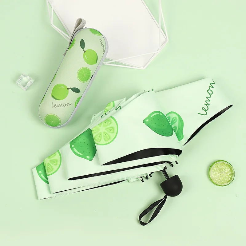 Маленький модный складной зонт от дождя мужской мини с карманом для девушек