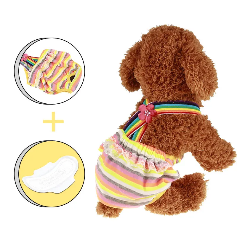 

Dog Physical Pant Cute Puppy Shorts Breathable Safety Pet Dog Panties Flower Dog Diapers Colorful Lovely Dog Underwear
