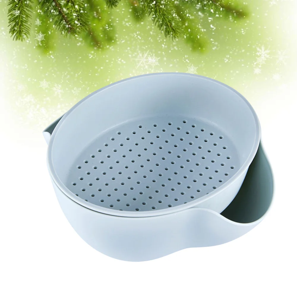 Многофункциональная пластиковая корзина для слива двухслойная мытья фруктов
