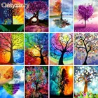 GATYZTORY Unframe масляной Краски ing по Набор цифр Дерево DIY Ручная Раскраска по номерам пейзаж акрил Краски дома уникальный подарок