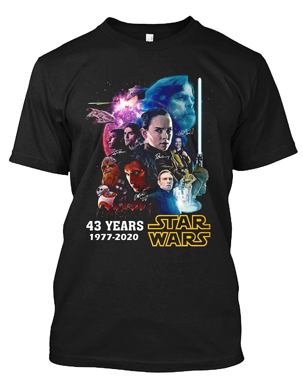 

43 Years 1977-2020 Star Movie War Image Actor Film tv Gift T Shirt for Men Women Funny Tee