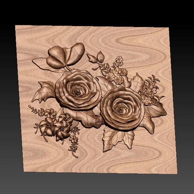 3D рельефная модель цветка пиона для ЧПУ-маршрутизатора гравера резьбы в формате