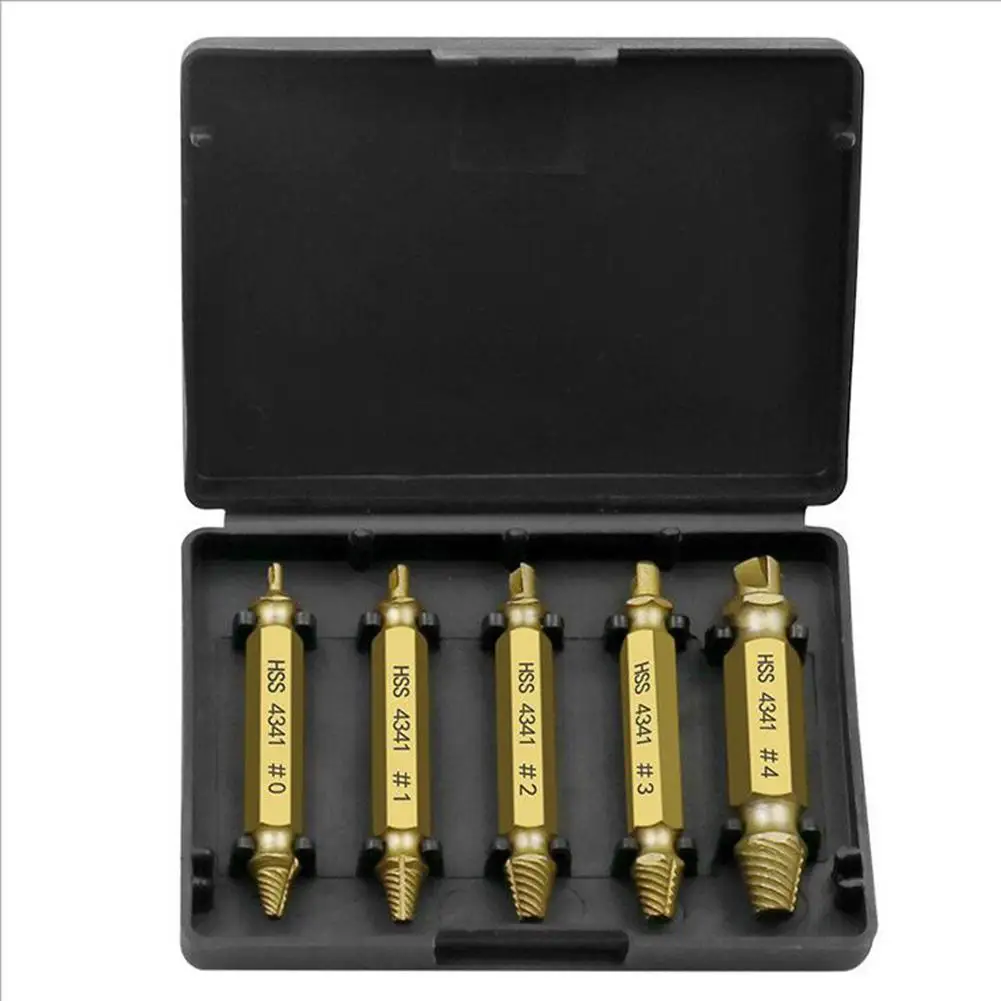 

5PCS Screw Double Head Broken Bolts Remover Extractor Kit Repair Tools
