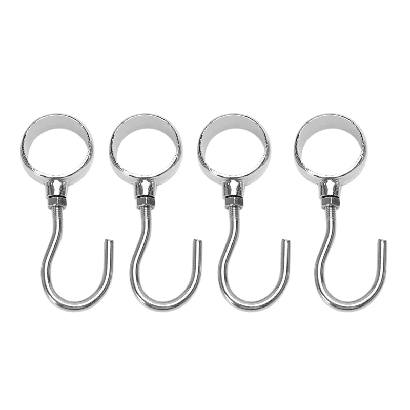 

Wardrobe 25mm Dia Tube Rod Adjustable Clothes Coat Hooks Hangers 10pcs