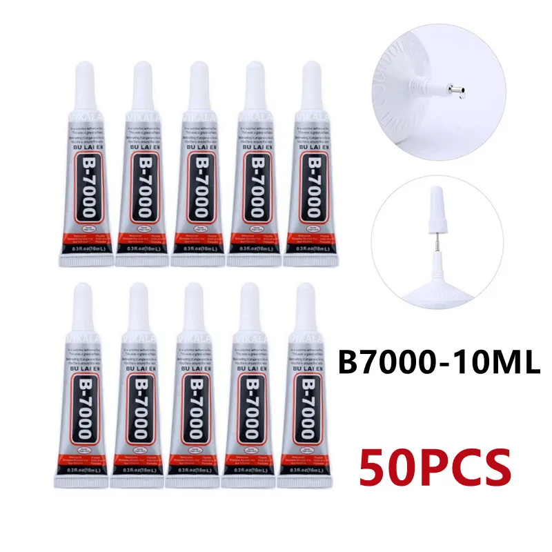 

50pcs 10ml Best B-7000 Multi Purpose Glue Super cold glue B7000 Adhesive Epoxy Resin Diy Crafts Glass screen Cell Phone