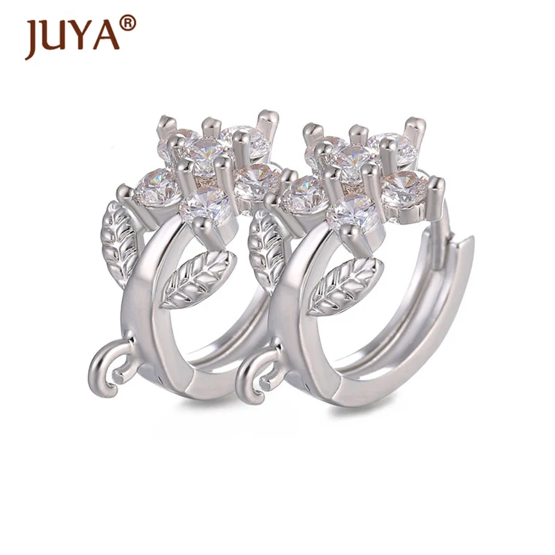 JUYA серьги высокого качества меди циркониевые кристаллы цветок Форма крючки для