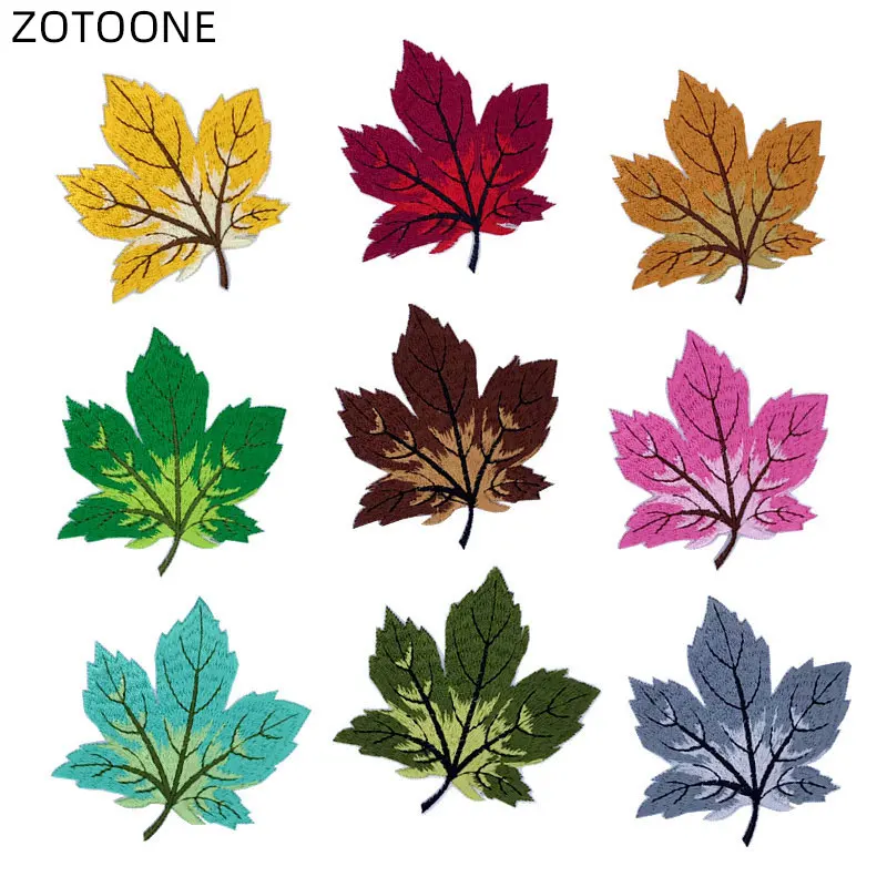 Многоцветная Кленовая нашивка-лист вышитый Утюг на значке термопечать для