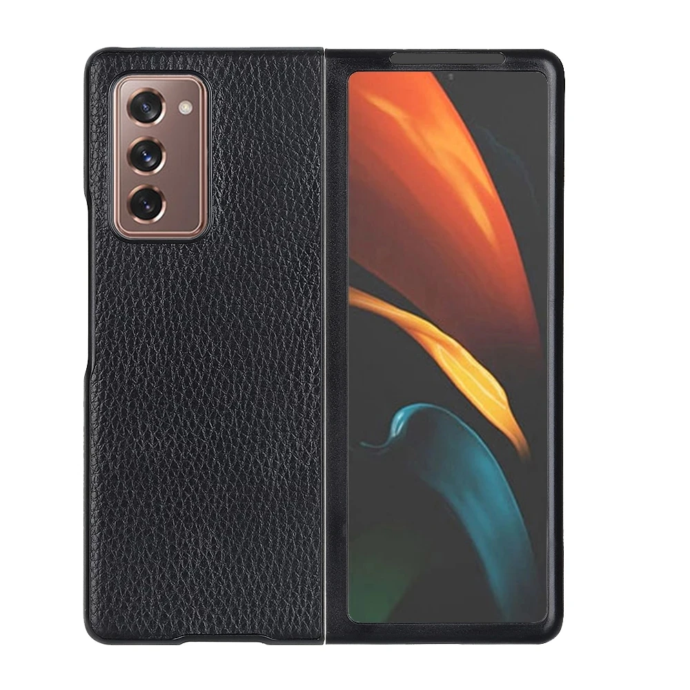 

For Samsung Galaxy Z Fold 3 Case Cover Folding Genuine Leather Shockproof Phone Cases for Samsung Z Fold 2 5G Funda Coque