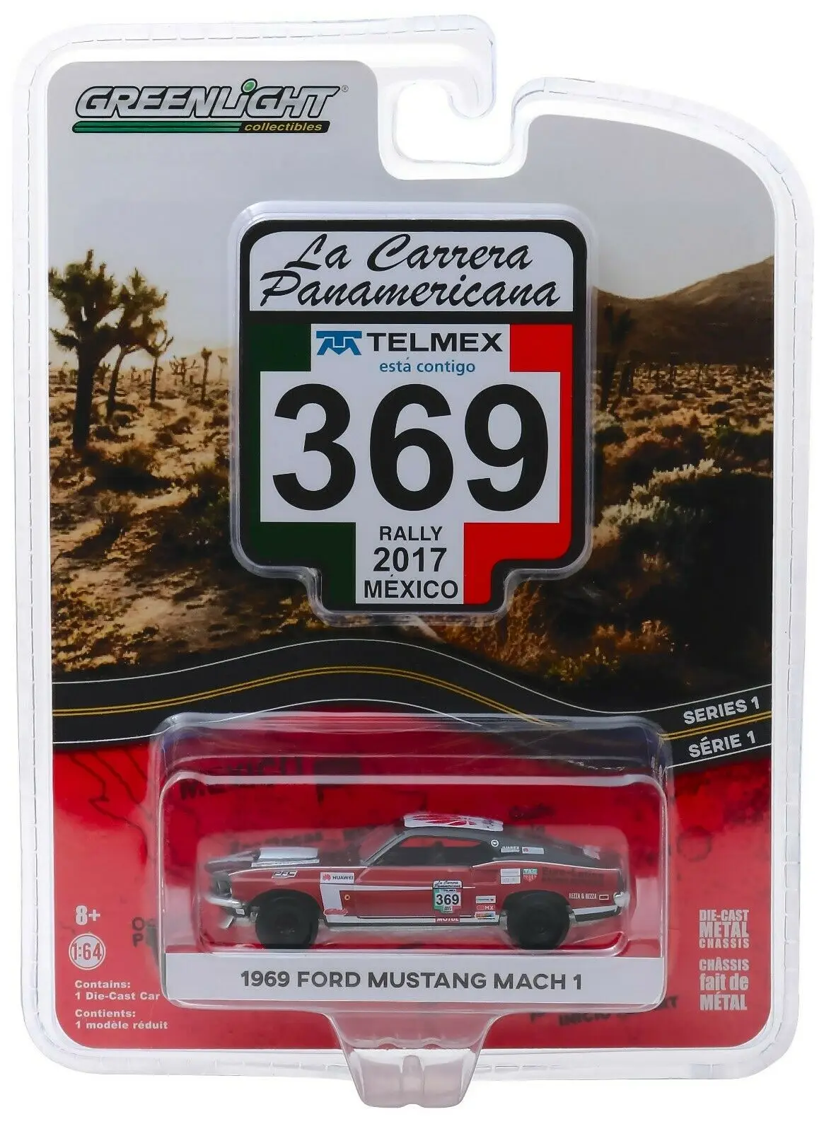 Зеленый свет 1: 64 1969 Mustang Mach 1 #369 игрушечный автомобиль игрушки для детей литая под