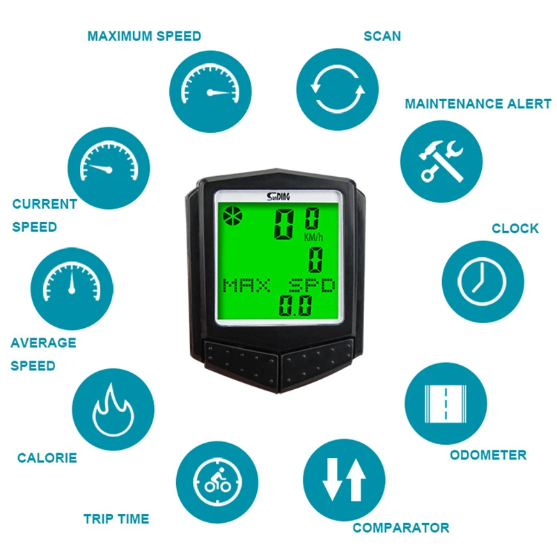 Многофункциональный беспроводной Велосипедный компьютер водонепроницаемый