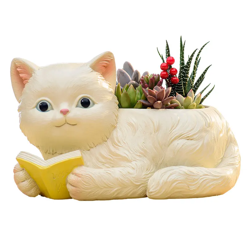 

Nordic Creative Resin Cute Cat Cartoon Animal Decoration Living Room Balcony Succulents Home Decorat Ornaments