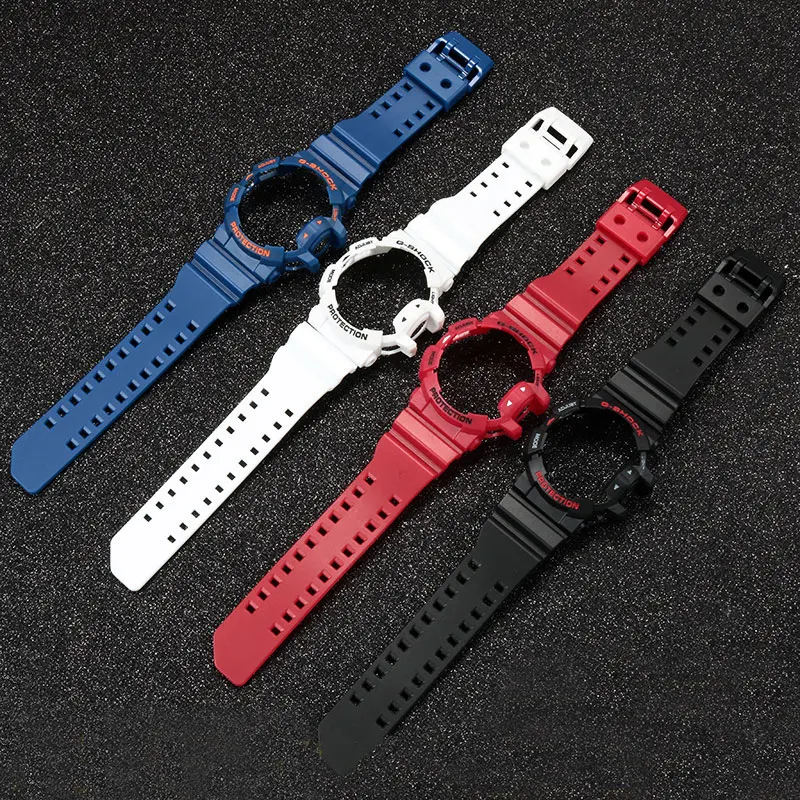 Водонепроницаемый каучуковый силиконовый ремешок для часов Casio чехол с цепочкой