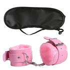 Из искусственной кожи секс наручники Косплей повязка на глаза БДСМ семейный набор секс-игрушка для женщин мужчин плюшевая Регулируемая секс-игрушка для взрослых