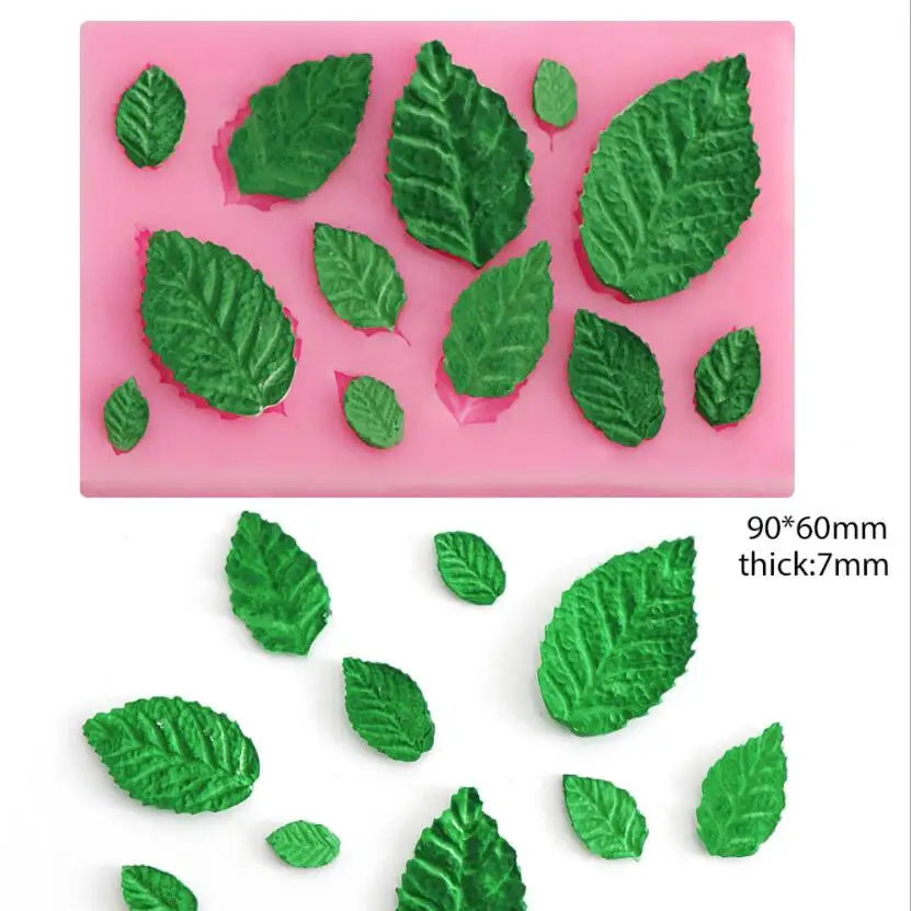 Силиконовая форма в форме листа розы листья кекс Топпер помадка формы для