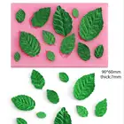 Силиконовая форма в форме листа розы, листья, кекс, Топпер, помадка, формы для пирожных сделай сам, инструменты для украшения, конфеты, глина, форма для шоколадной мастики