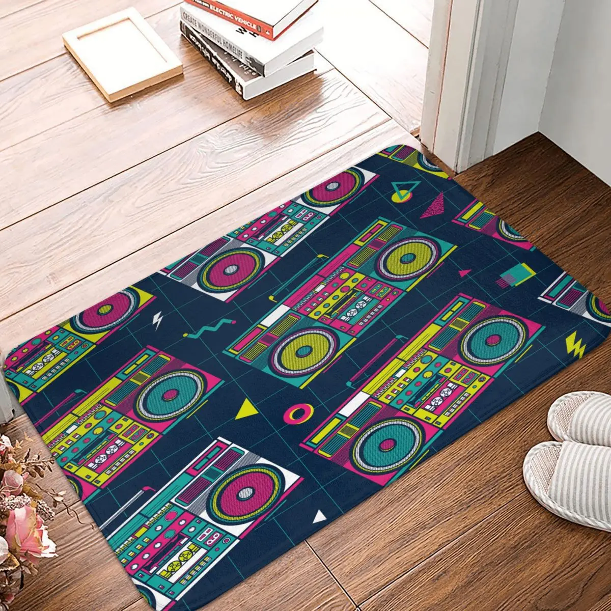 Нескользящий напольный коврик в стиле ретро популярный 80-х бокс-радио для