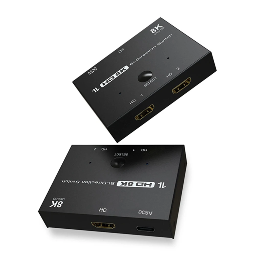 

1x2 2x1 Bi-преобразователь направления TV Switch 4K 8K сплиттер конвертер HDMI-совместимый 2,1 HD коммутатор адаптер для PS4