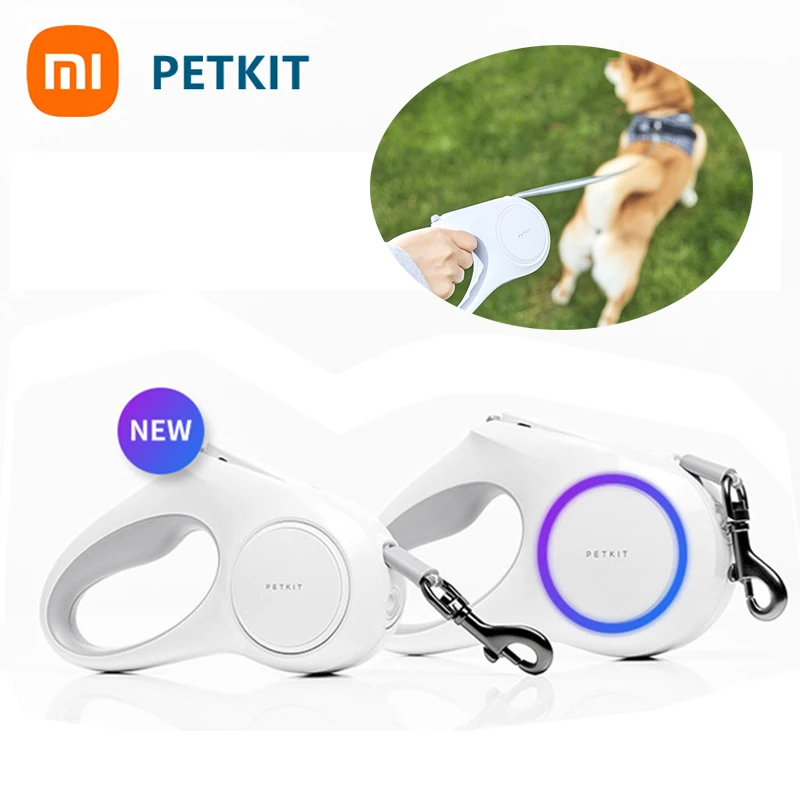 

Поводок для домашних животных Xiaomi Petkit Go Shine max, поводок для собак, Тяговая веревка, гибкая форма кольца, 3 м/4,5 м, с перезаряжаемым светодиодным ...