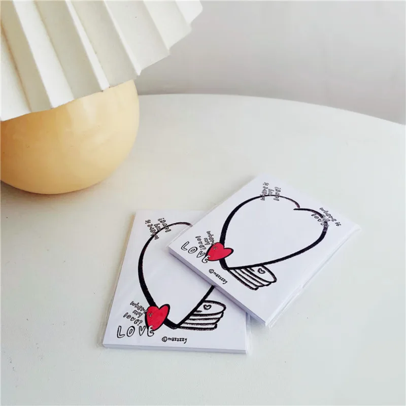 Korean Ins Hand-painted Creative Love Memo Pad Long Style Student Message Record Note Paper 50 Sheets Stationery School Supplies |