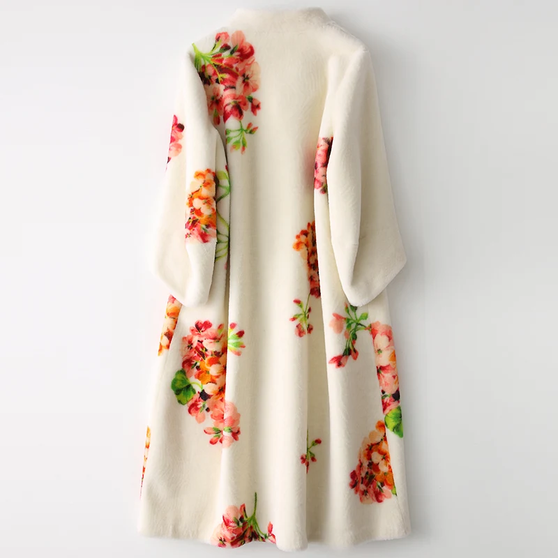 Женское длинное шерстяное пальто элегантная длинная куртка из натурального меха