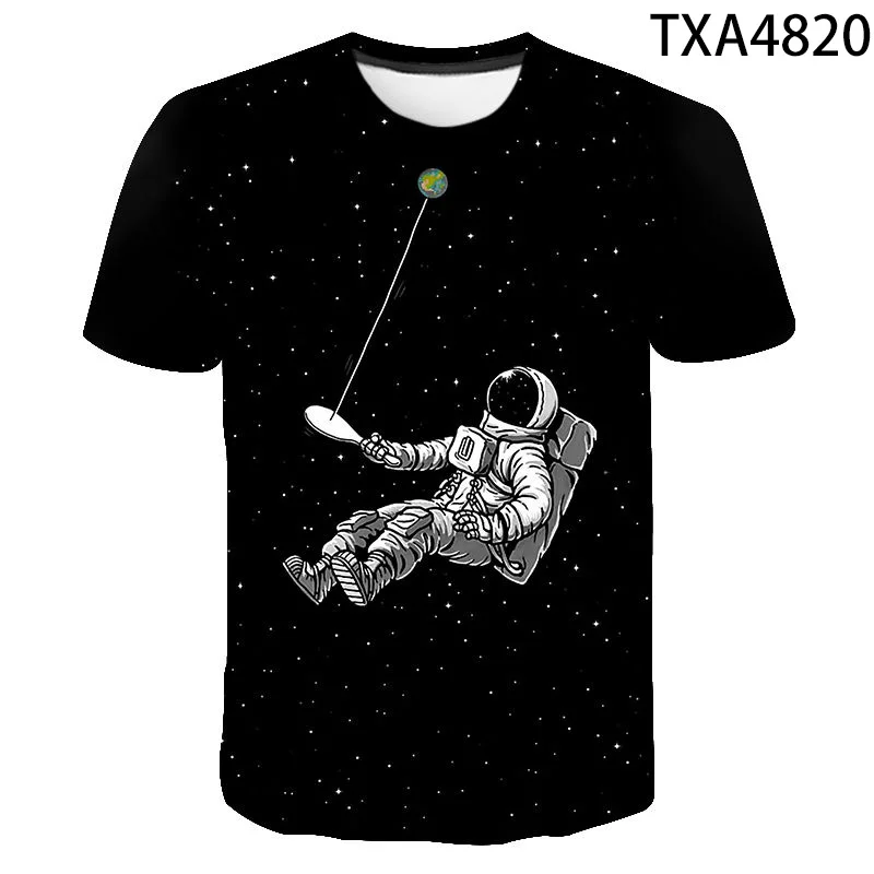 

Футболка Мужская/женская с коротким рукавом, модная уличная одежда с 3D принтом космонавта, Млечного путь, Вселенная, для мальчиков и девочек