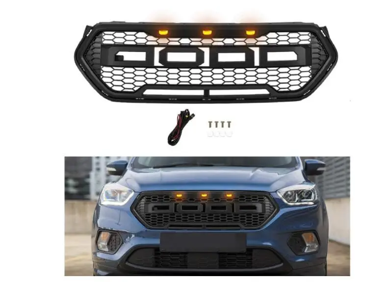 

Светодиодный Изменение передние гоночные Решетки Решетка ABS сетки RAPTOR решетка маска планки крышка подходит для ESCAPE KUGA 2017 2018 2019 2020