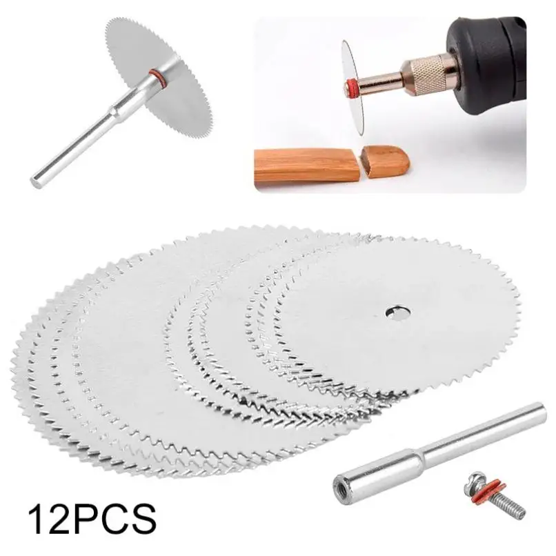 

12PCS woodworking plastic stainless steel small saw blade cutting blade 10 pc16/18/22/25/32mm saw blade