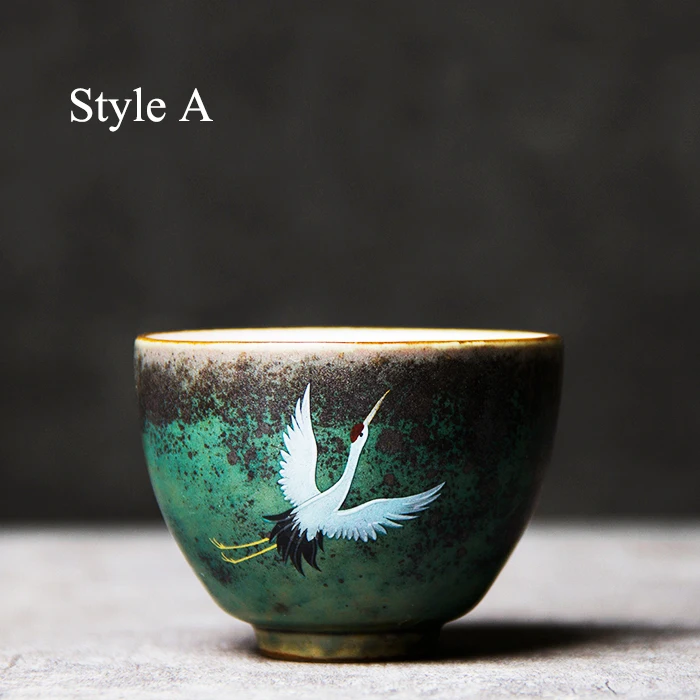 

ceramic teacups handmade crane kung fu cup drinkware 100ml