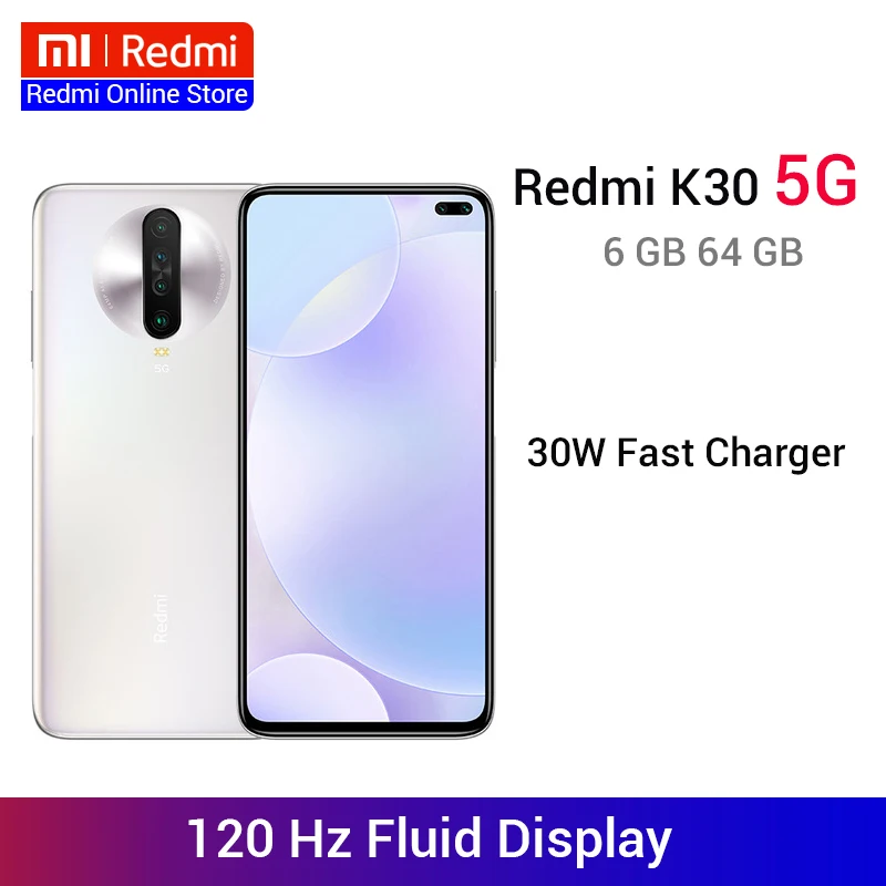 Оригинальный Смартфон Xiaomi Redmi K30 5G 6 ГБ 64 Восьмиядерный процессор Snapdragon 76 67 дюйма