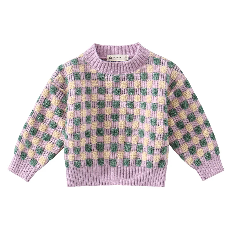

Girls' Square Sweater 2020 Autumn and Winter New Korean Style Western Style All-Matching Baby's Top Children's Clothing