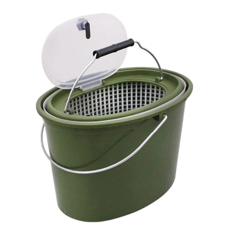 

Portable PP Fishing Bucket Live Fish Box Fish Holder Tackle Double-Layer with Separate Handle Bucket Fishing Tool