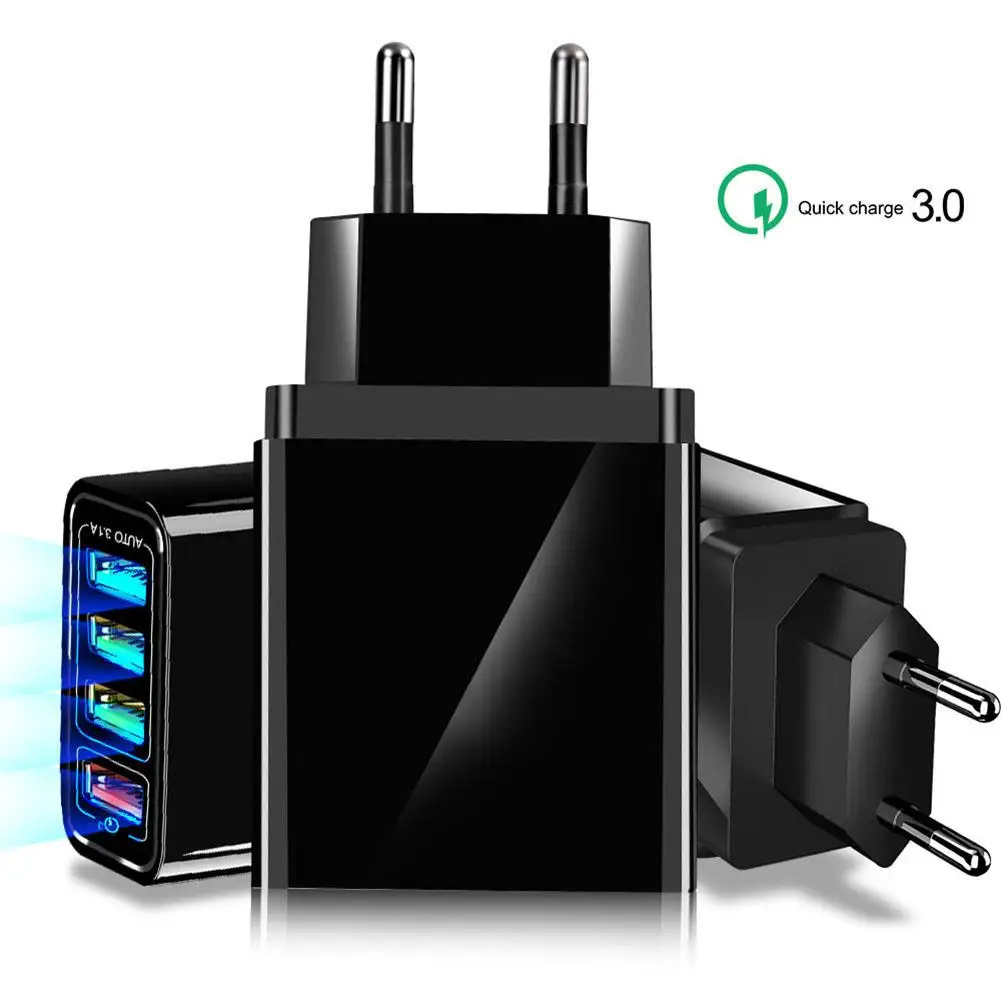 4 порта быстрой зарядки QC 3 0 usb-хаб высокого стандарта PC пожаробезопасный материал