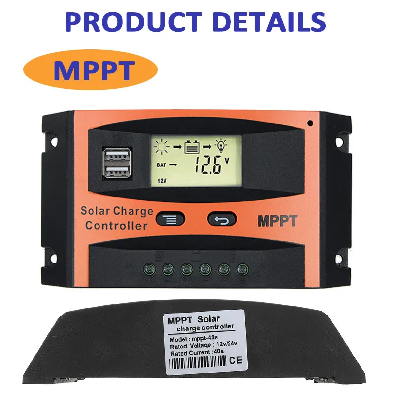 Слежением за максимальной точкой мощности 30A/40A/50A/60A 12V 24V Авто Солнечный