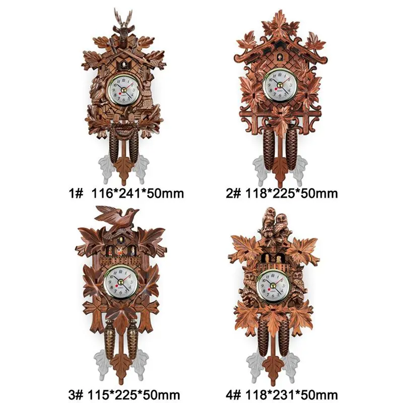 Vintage Home Decorative Bird Wall Clock Hanging Wood Cuckoo Living Room Pendulum Craft Art For New House (brow | Дом и сад