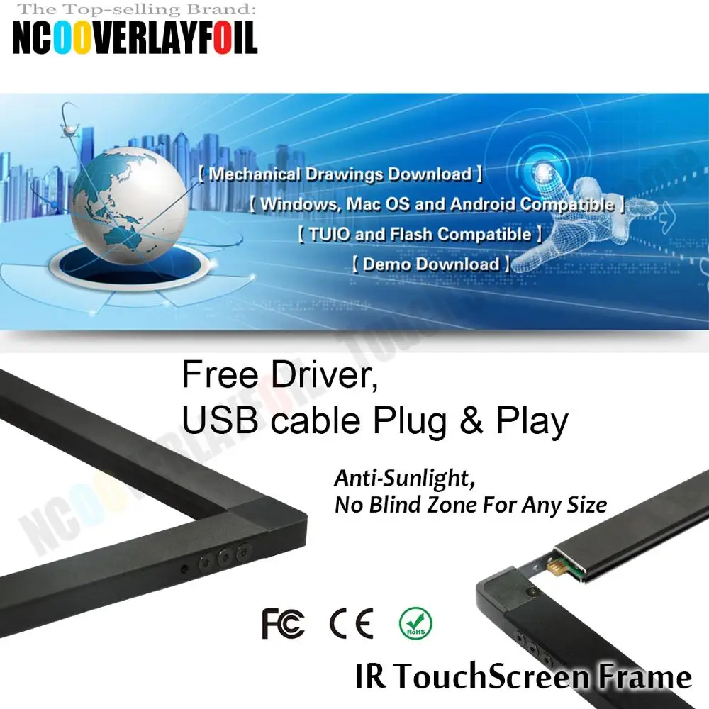 Инфракрасная рамка для сенсорного экрана 50 дюймов 32 сенсорных точки сильная