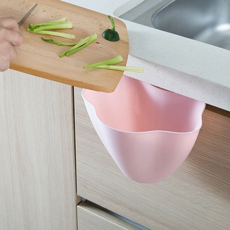 Kitchen Cabinet Hanging Flower Trash Bin |