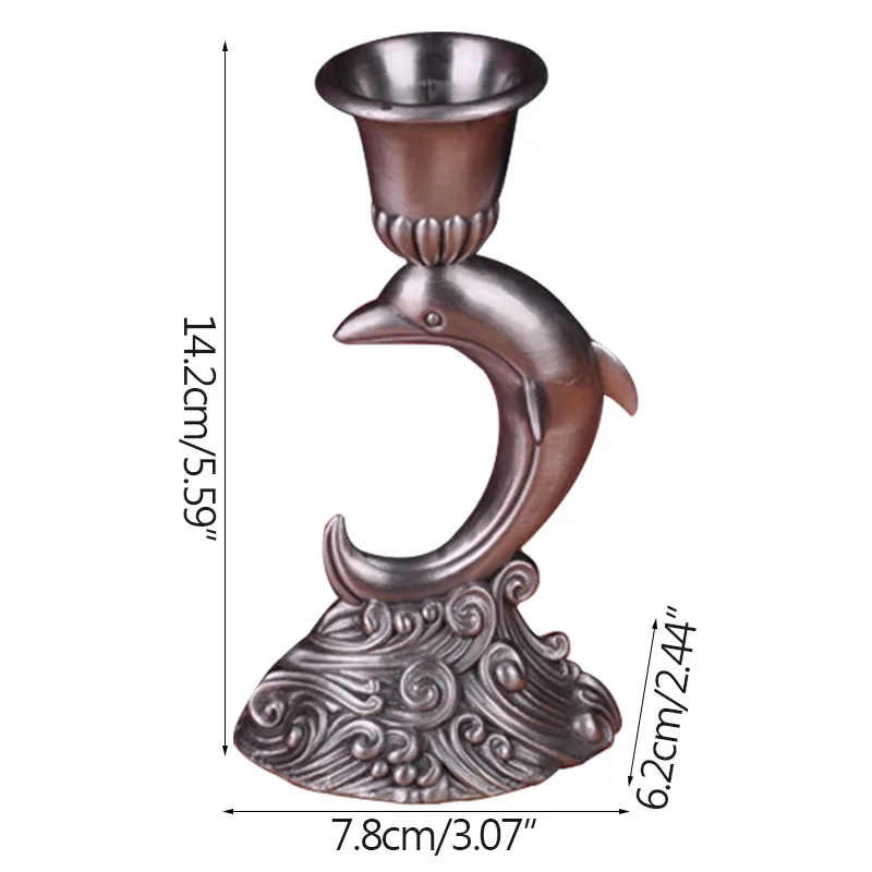 Античная Ретро подсвечник бытовой интерьера Дельфин металла статуэтки