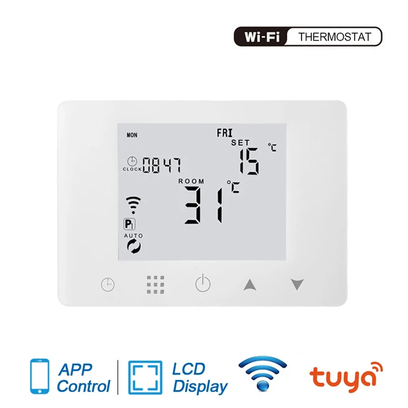 

WiFi Smart Thermostat Temperature Controller For Water/Electric Floor Heating Water/Gas Boiler Works With Alexa Google Home